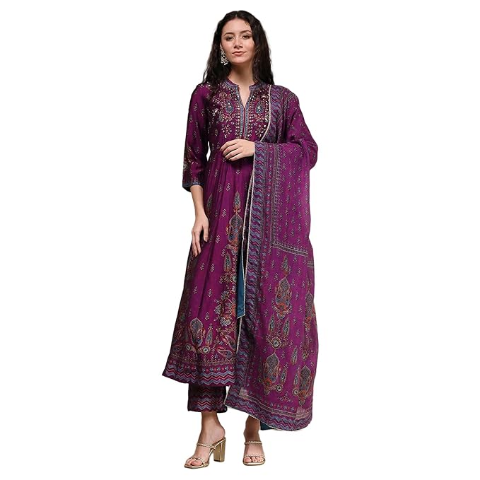 BIBA Womens Kurta, Bottom, Dupatta